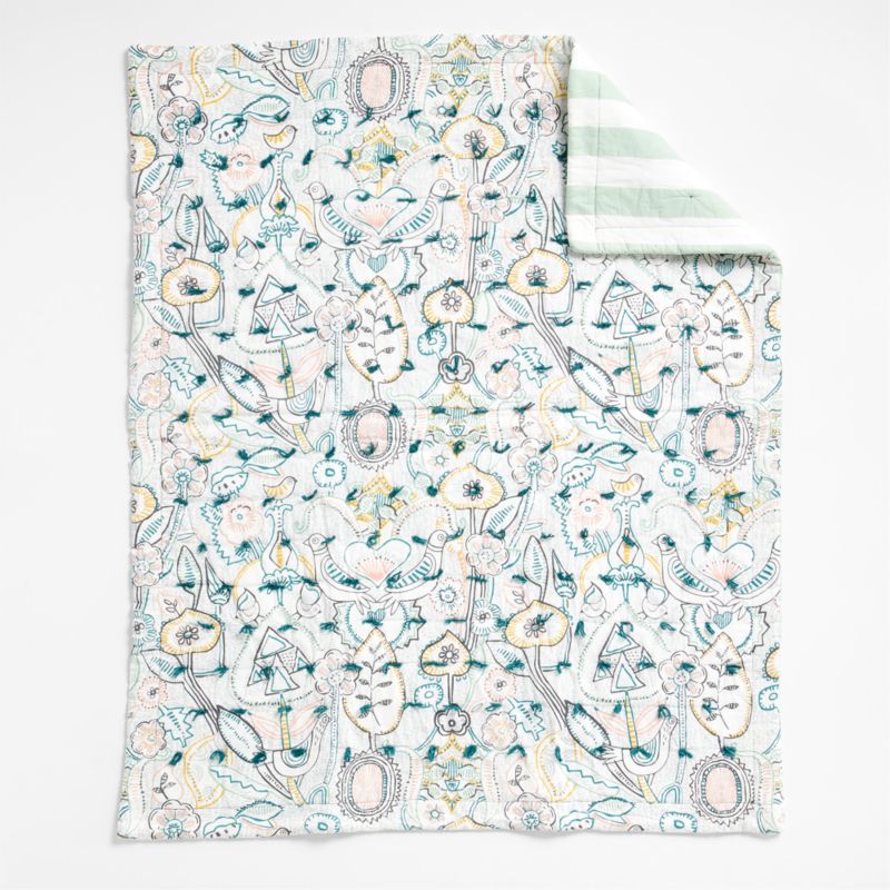 Milagro Organic Cotton Bird Baby Crib Quilt - image 5 of 8