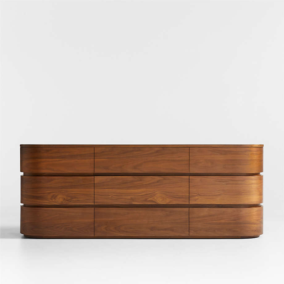 Milano Natural Walnut Wood 9Drawer Dresser + Reviews Crate & Barrel