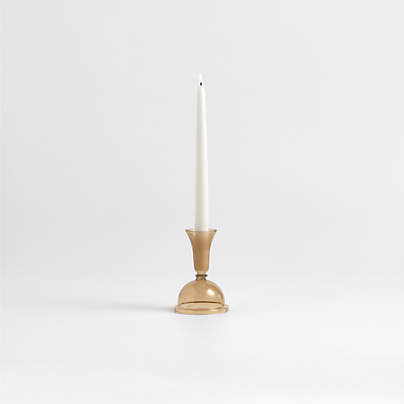 Milano Small Amber Glass Taper Candle Holder 5.2"