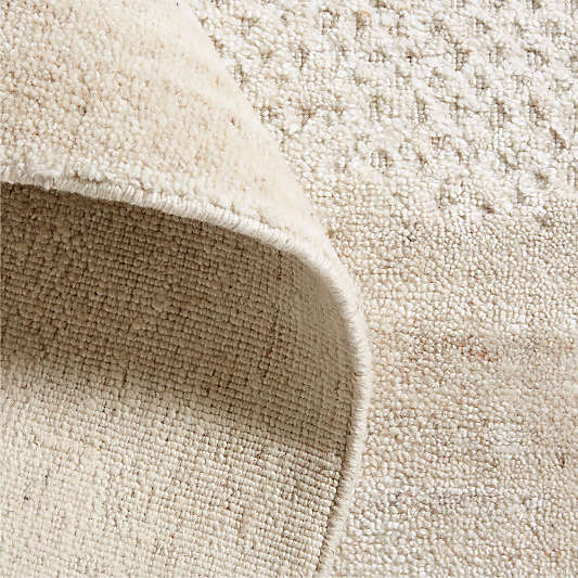 Milano Wool and Viscose Hand-Knotted Beige Rug Swatch 12"x18"