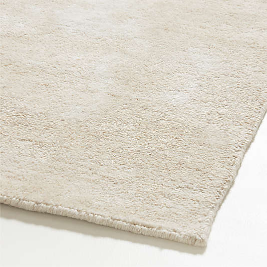 Milano Wool and Viscose Hand-Knotted Beige Area Rug 8'x10'