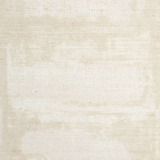 Milano Wool and Viscose Hand-Knotted Beige Area Rug 8'x10'