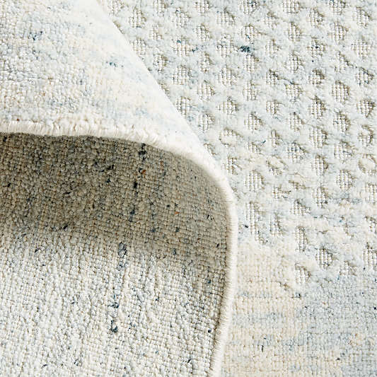 Milano Wool and Viscose Hand-Knotted Blue Rug Swatch 12"x18"