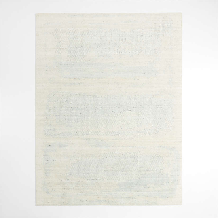 Milano Wool and Viscose Hand-Knotted Blue Area Rug 10'x14' | Crate & Barrel