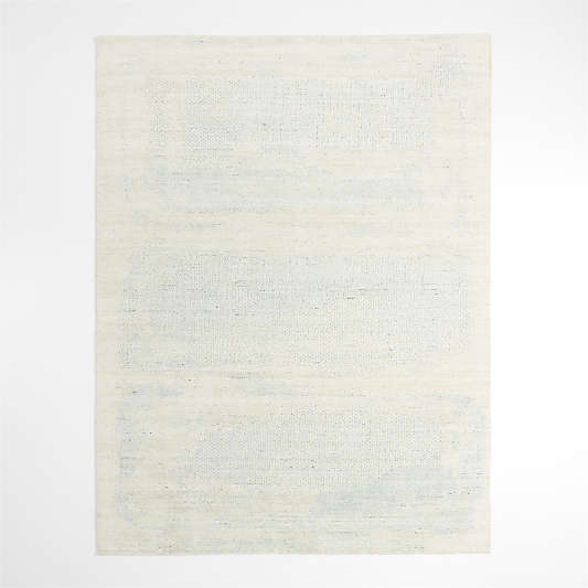 Milano Wool and Viscose Hand-Knotted Blue Area Rug 6'x9'