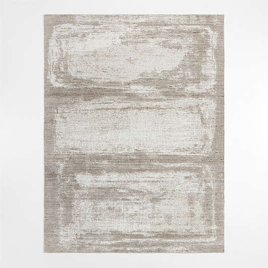 Milano Wool and Viscose Hand-Knotted Brown Area Rug 9'x12'
