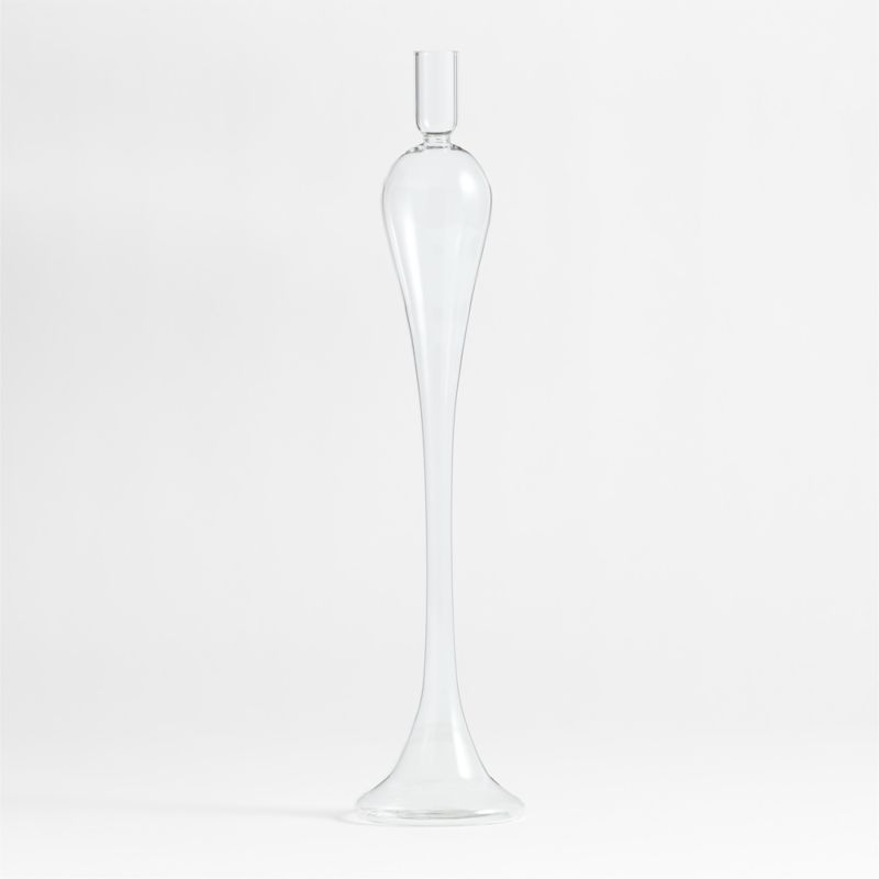 Milano Large Clear Glass Taper Candle Holder 20"