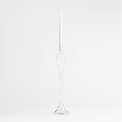 Milano Large Clear Glass Taper Candle Holder 20"