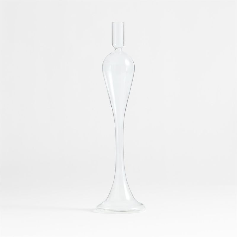 Milano Medium Clear Glass Taper Candle Holder 17"