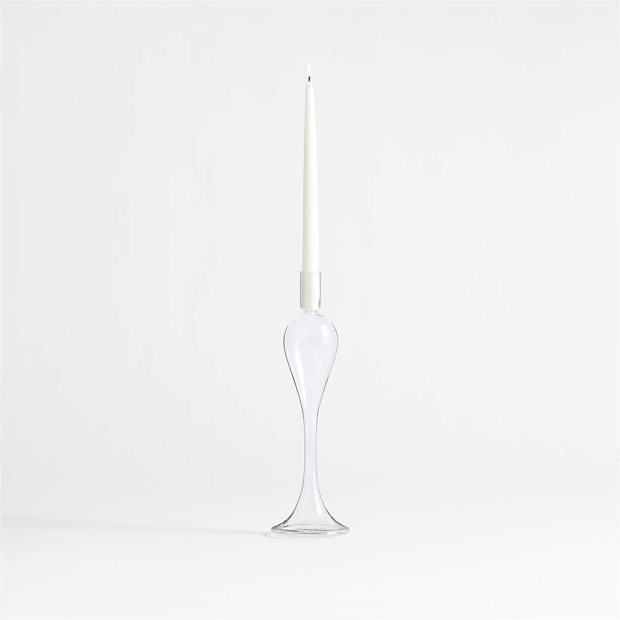 Milano Small Clear Glass Taper Candle Holder 14