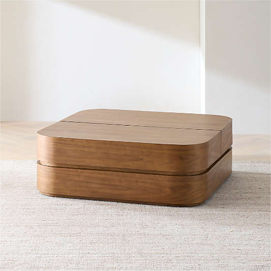Milano Natural Walnut 48" Storage Coffee Table