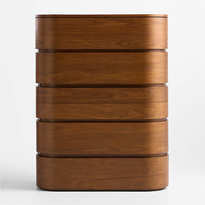 Milano 40" Natural Walnut 5-Drawer Tall Dresser