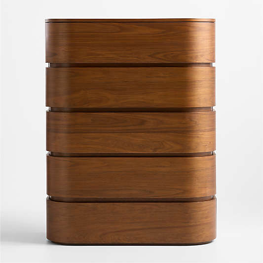 Milano 40" Natural Walnut 5-Drawer Tall Dresser