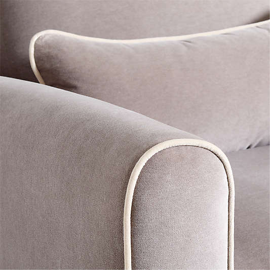 Miles Fawn Beige Velvet Nursery Power Recliner Chair with Wooden Base