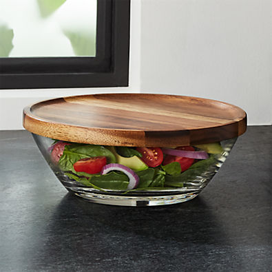 View Miles Glass Bowl with Acacia Wood Lid details