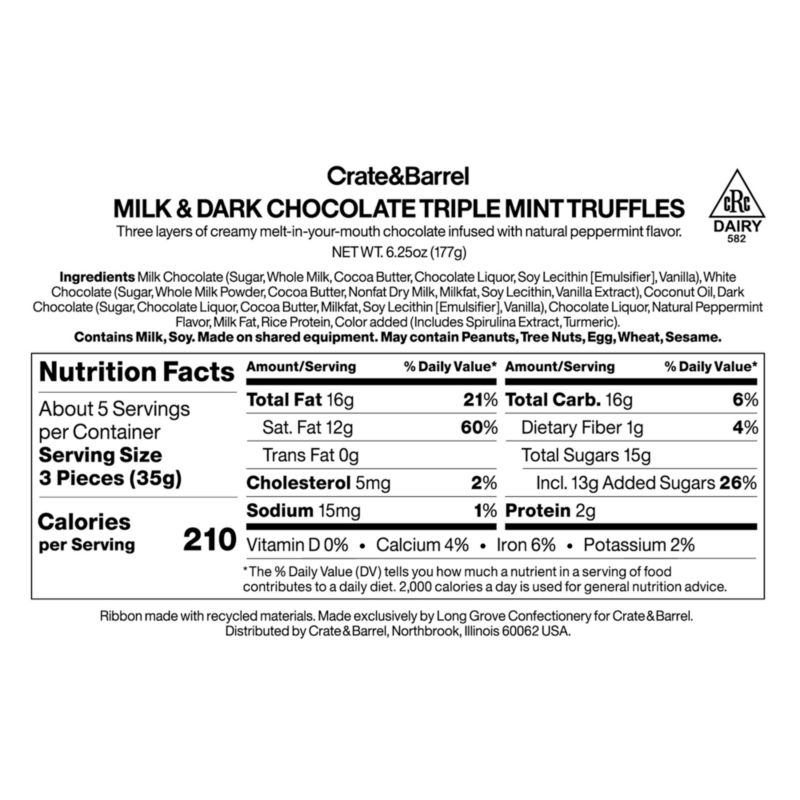 Milk & Dark Chocolate Triple Mint Truffles in Gift Tin - image 3 of 4