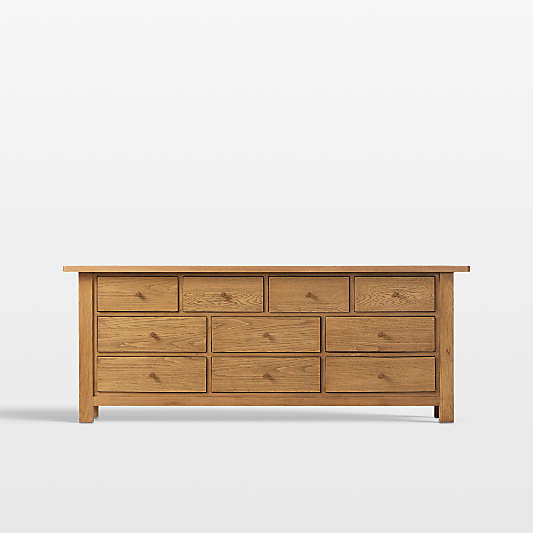 Millbrook 85" Natural Light Oak Wood 10-Drawer Dresser