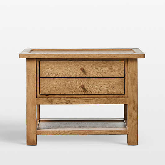 Millbrook 38" Natural Light Oak Wood Nightstand