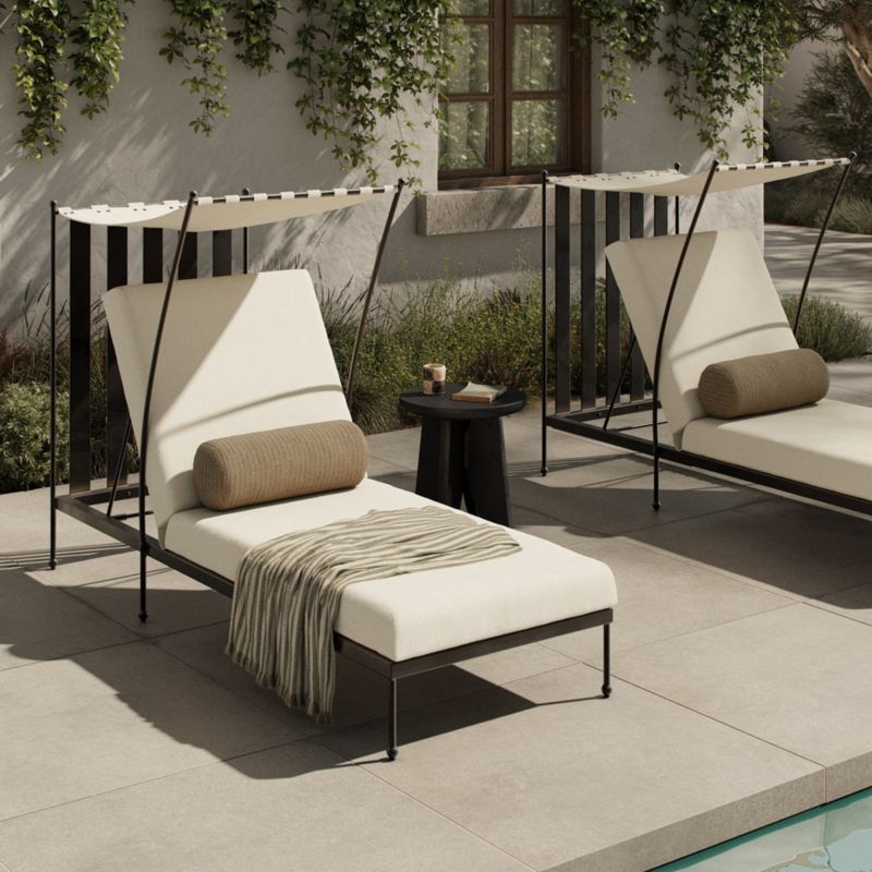 Millie Adjustable Striped Outdoor Sun Lounger - image 1 of 10