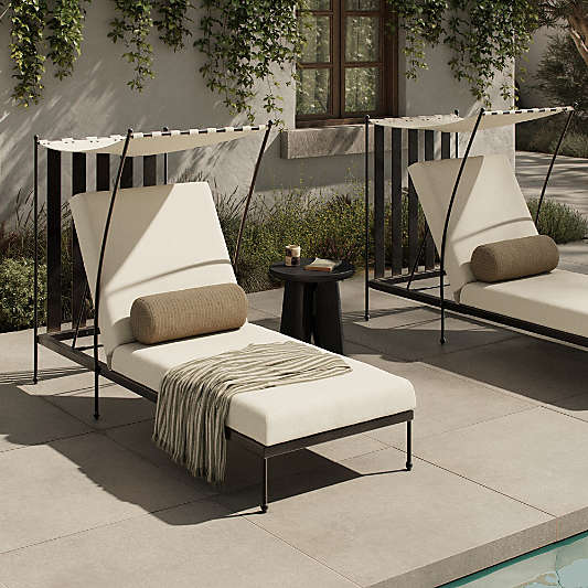 Millie Adjustable Striped Outdoor Sun Lounger