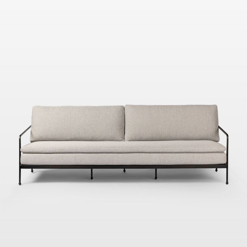Viewing product image Millie 96" Ecru Metal Outdoor Sofa - image 1 of 7