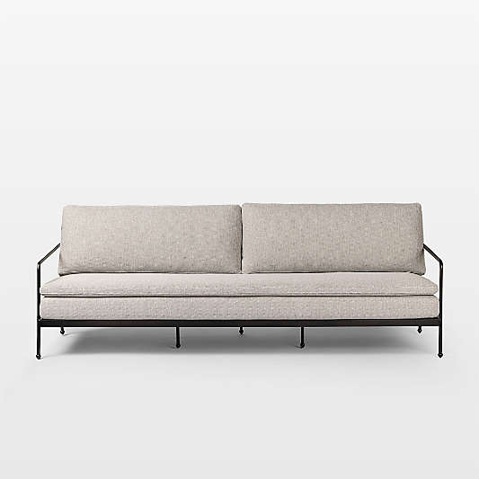 Millie 96" Ecru Metal Outdoor Sofa