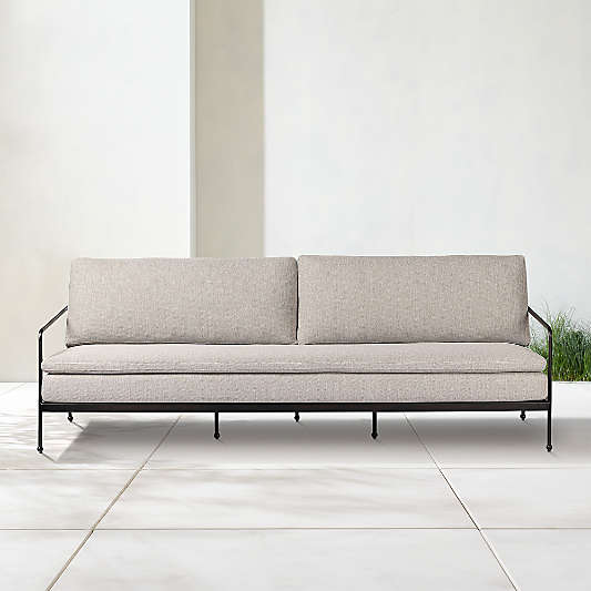 Millie 96" Ecru Metal Outdoor Sofa