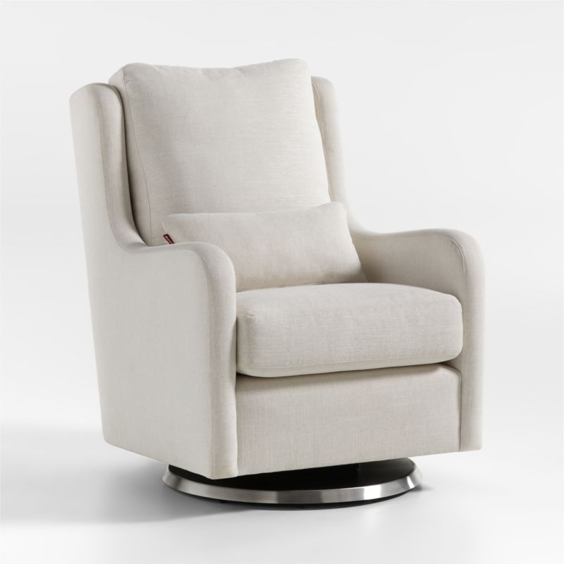 Milo Cream Nursery Swivel Glider Chair with Silver Base - image 0 of 15