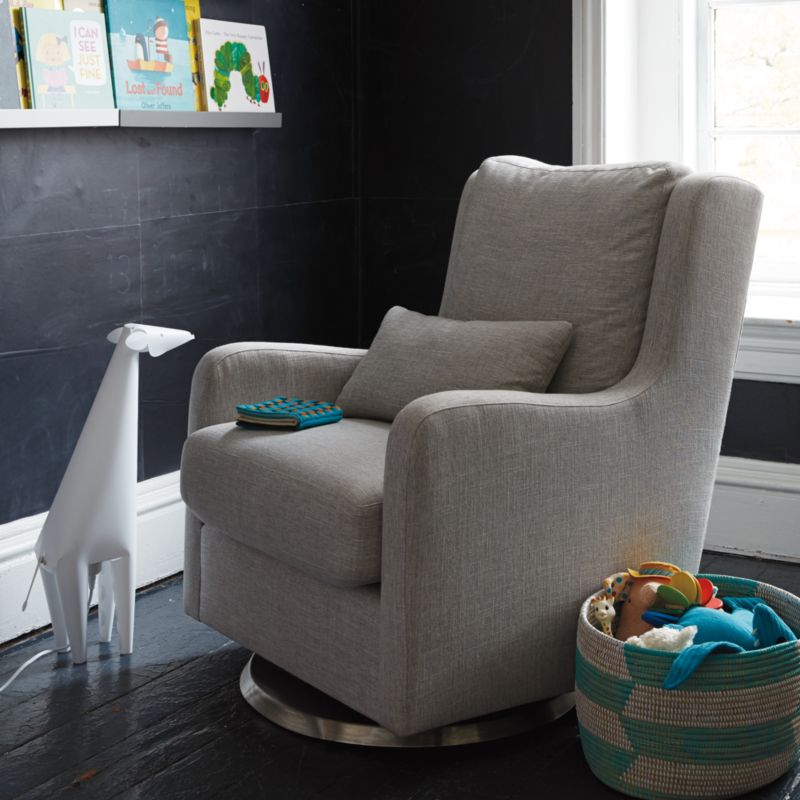 Milo Grey Nursery Glider Chair and Ottoman Crate Kids Canada