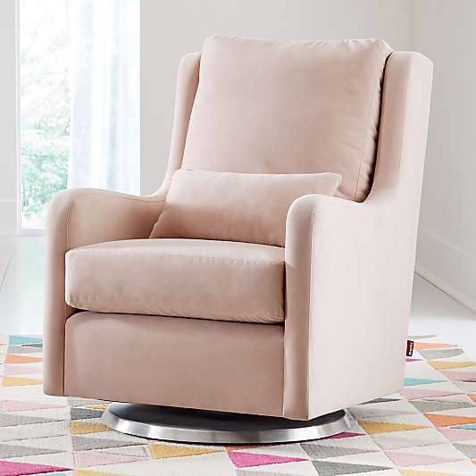 Milo Nursery Velvet Swivel Glider Chair