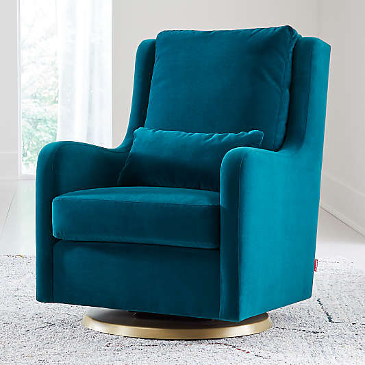 Milo Nursery Velvet Swivel Glider Chair