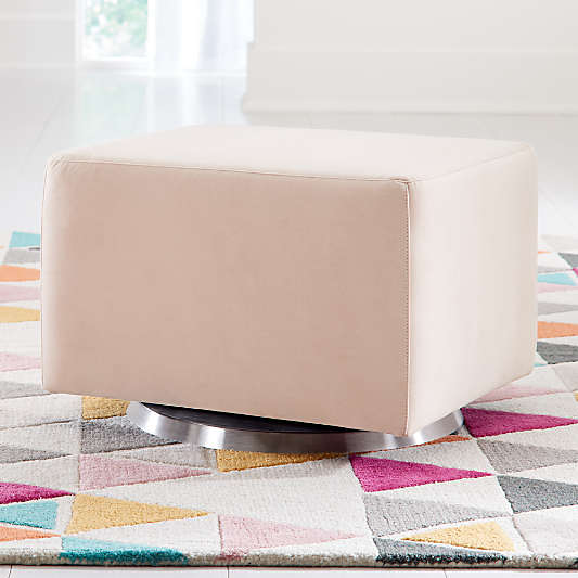 Milo Velvet Nursery Gliding Nursery Ottoman