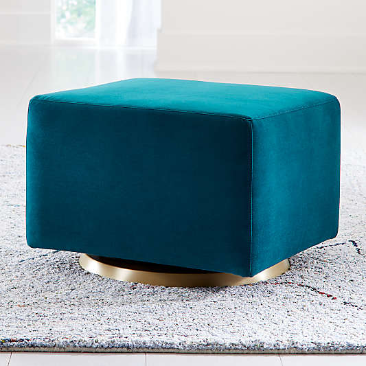 Milo Velvet Nursery Gliding Ottoman