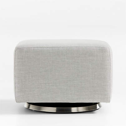 Milo Grey Nursery Gliding Ottoman with Silver Base