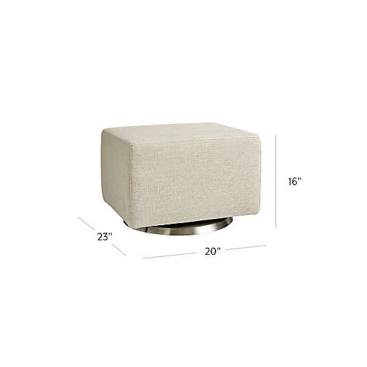 Milo Cream Nursery Gliding Ottoman with Silver Base