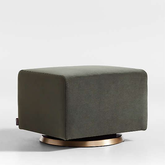 Milo Green Nursery Gliding Ottoman with Gold Base