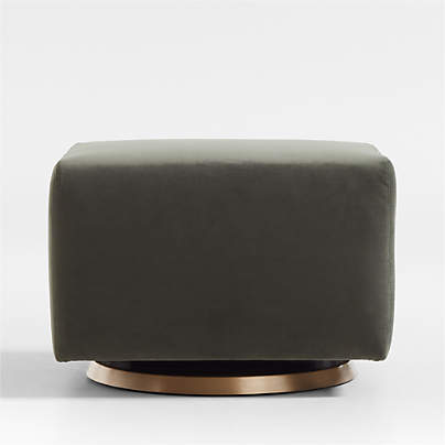 Milo Green Nursery Gliding Ottoman with Gold Base