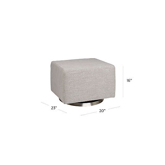 Milo Grey Nursery Gliding Ottoman with Silver Base