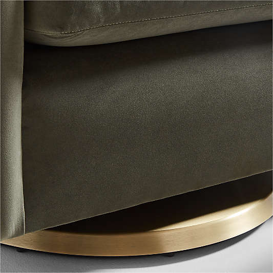 Milo Green Nursery Swivel Glider Chair with Gold Base