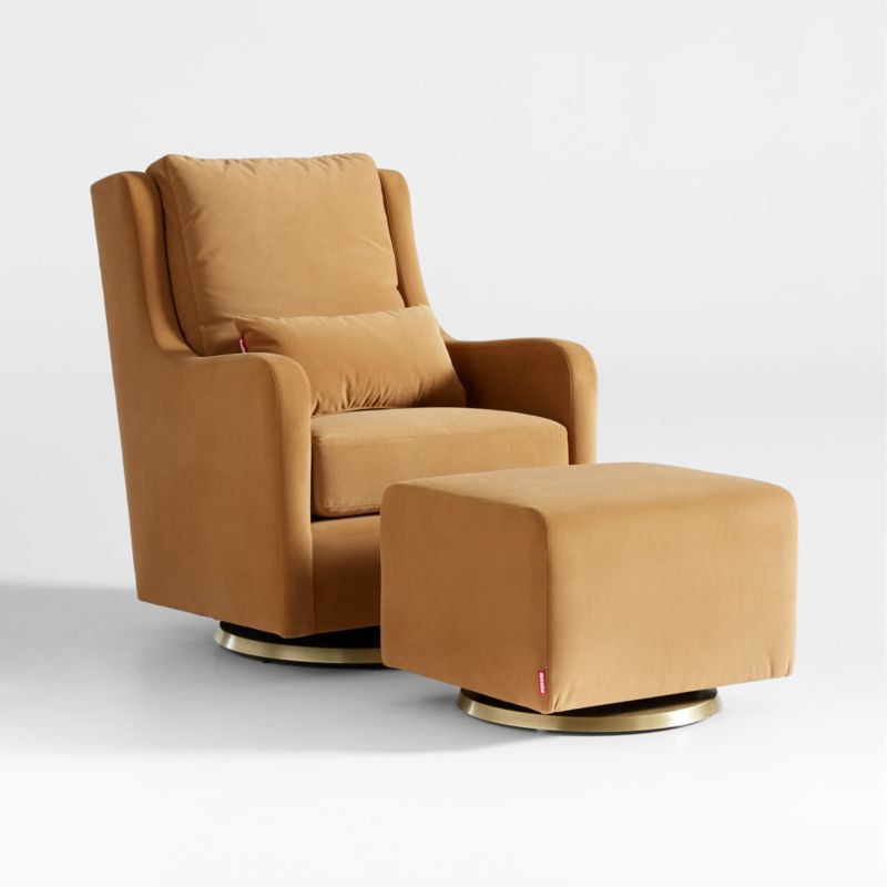 Swivel glider with gliding ottoman on sale