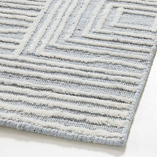 Milos Wool and Viscose Blue Area Rug