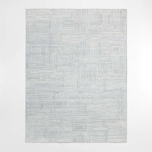 Milos Wool and Viscose Blue Area Rug