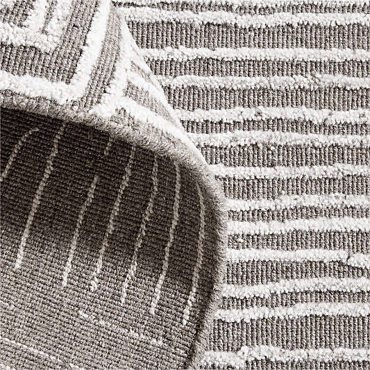 Milos Wool and Viscose Handwoven Grey Area Rug 10'x14'