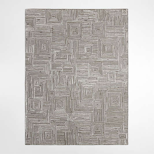 Milos Wool and Viscose Grey Area Rug 6'x9'