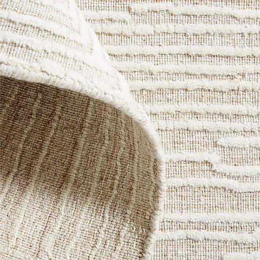 Milos Wool and Viscose Handwoven Sand Brown Area Rug 6'x9'