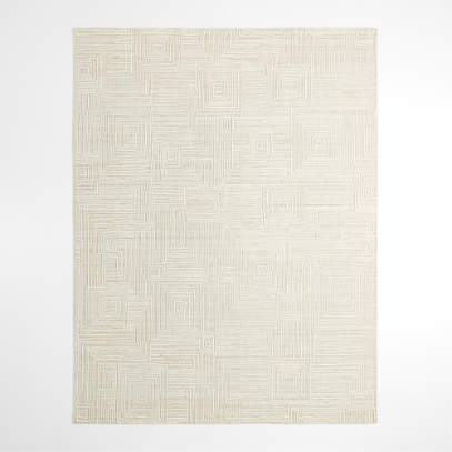 Milos Wool and Viscose Sand Brown Area Rug 6'x9
