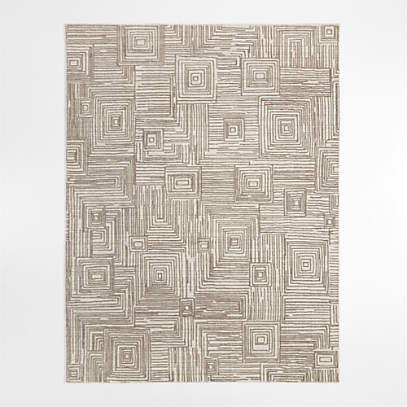 Milos Wool and Viscose Taupe Brown Area Rug