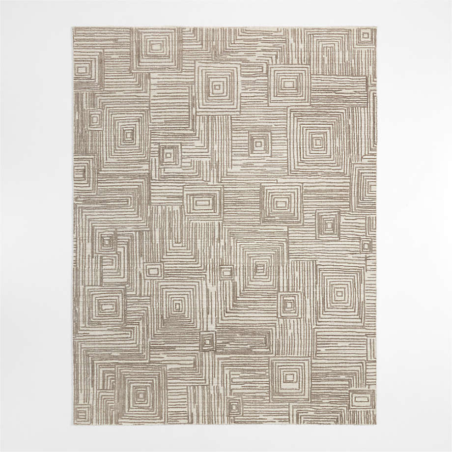 Milos Wool and Viscose Taupe Brown Area Rug 8'x10' Crate & Barrel