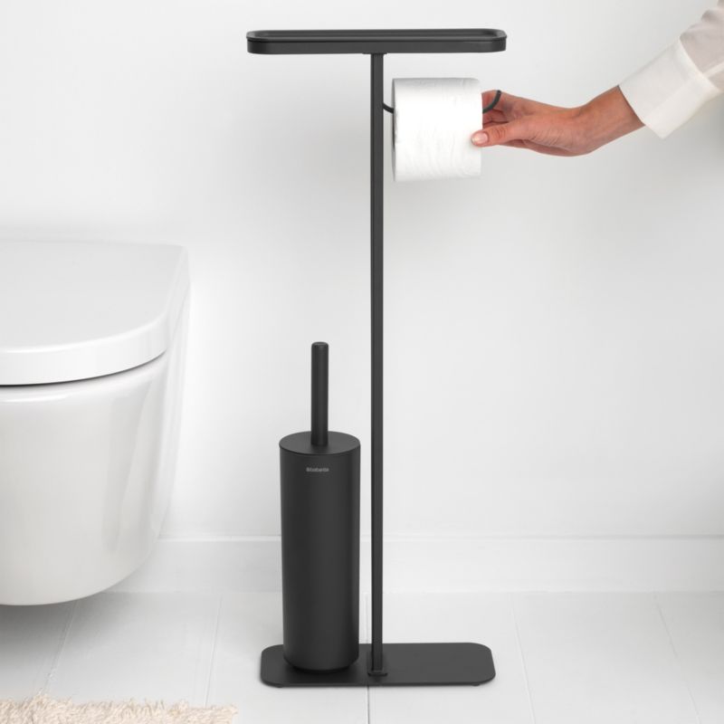 Brabantia Mindset Black Metal Toilet Butler Toilet Paper Holder and Brush - image 2 of 12