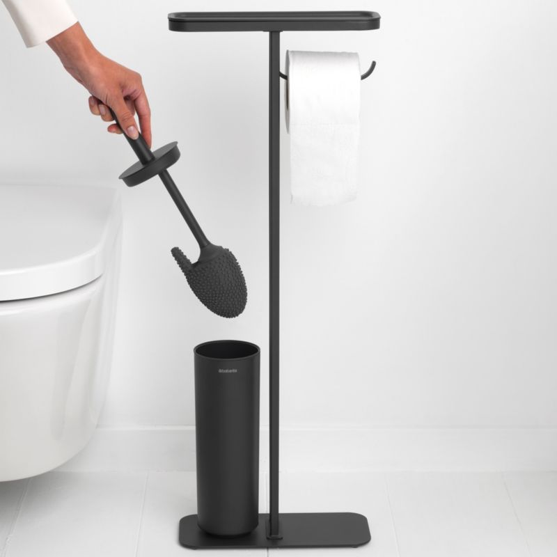 Brabantia Mindset Black Metal Toilet Butler Toilet Paper Holder and Brush - image 4 of 12